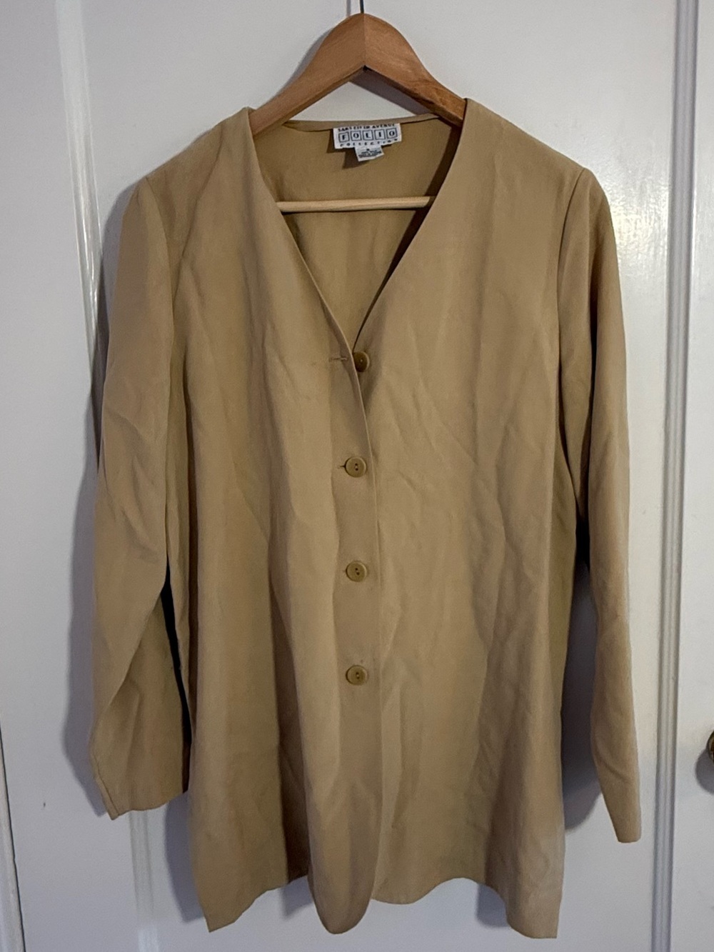 Saks Fifth Avenue Light Beige Button-Front Women's Blouse